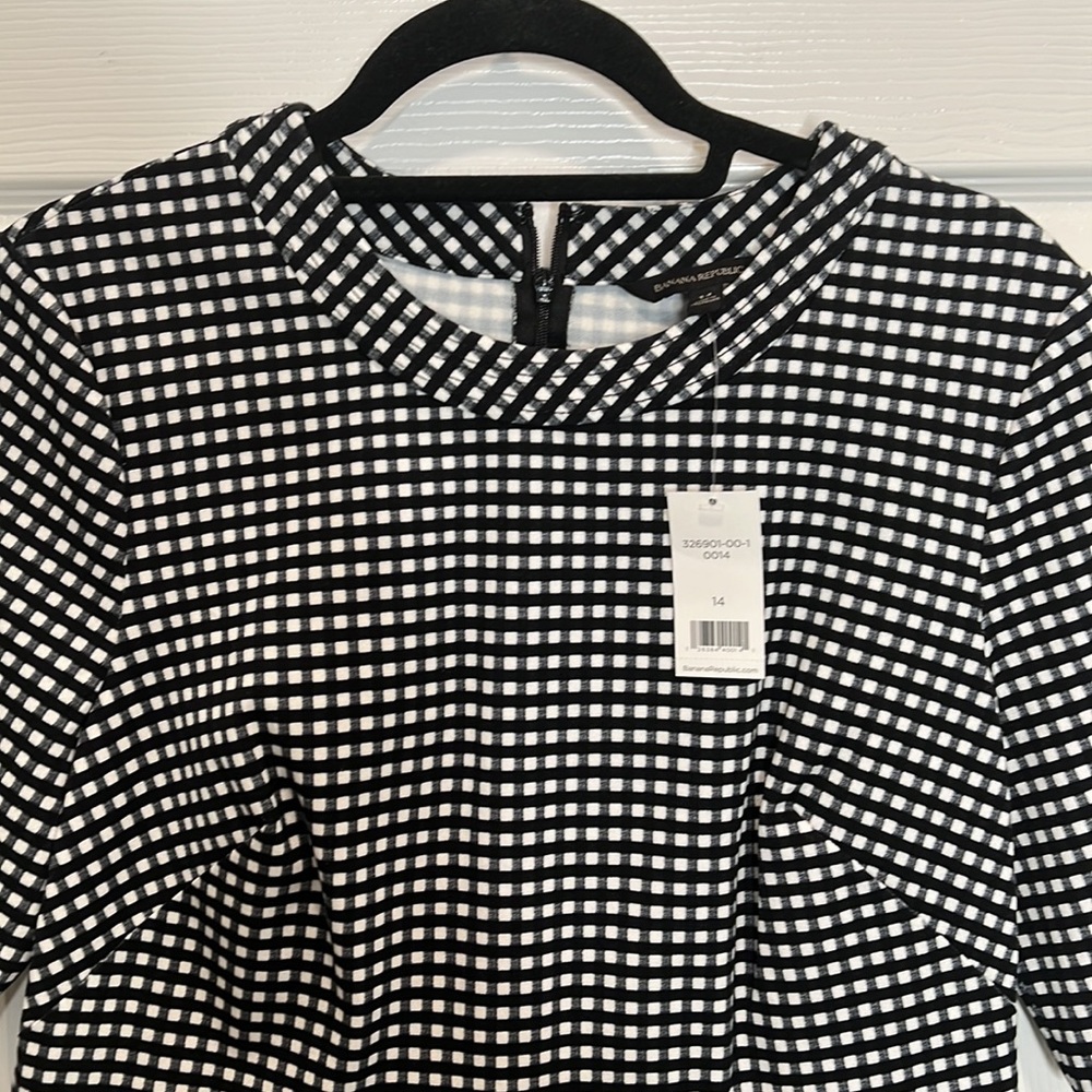 Banana Republic Gingham Sheath Dress Size 14 NWT -Career Structured